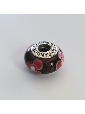 Pandora Murano Charm Red Flowers #2584